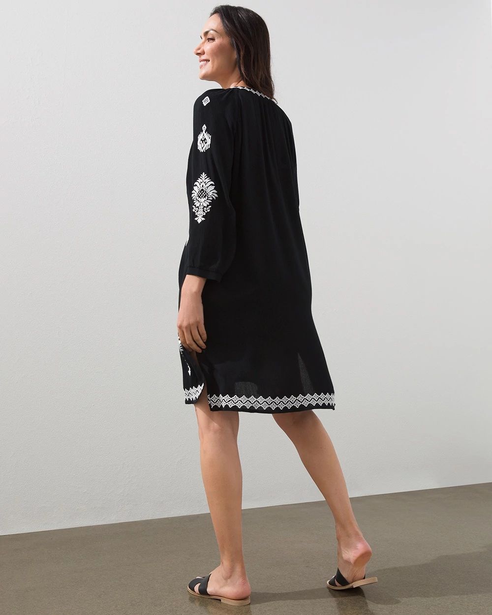 Embroidered Swim Dress Coverup