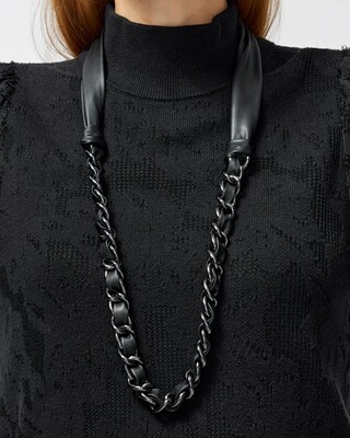 Faux Leather Single Strand Necklace