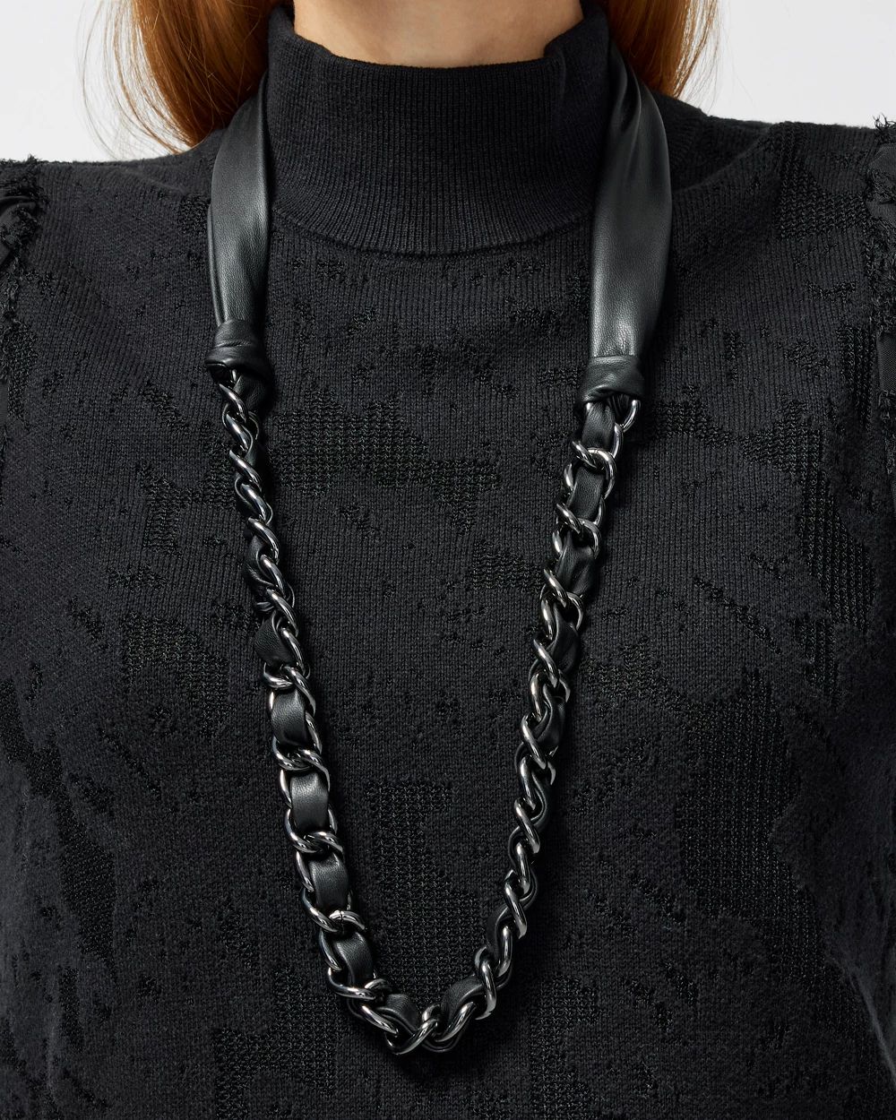 Faux Leather Single Strand Necklace