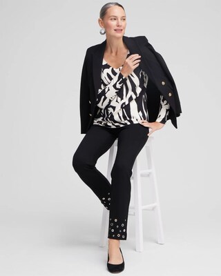 Spun Rayon Abstract V-neck Pullover Sweater