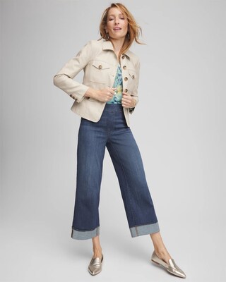 Crinkle Faux Leather Peplum Jacket click to view larger image.