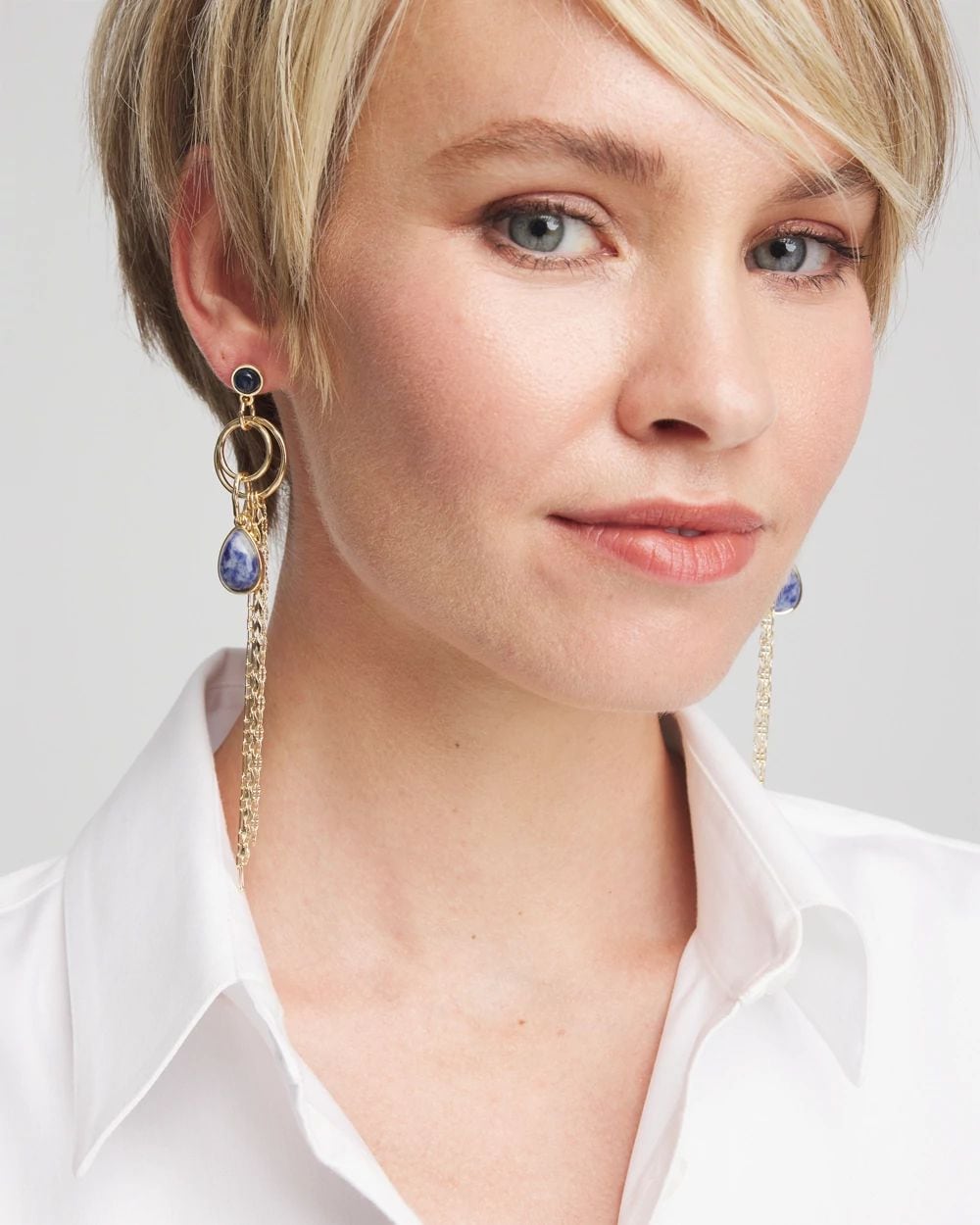 No Droop® Sodalite Tassel Earrings