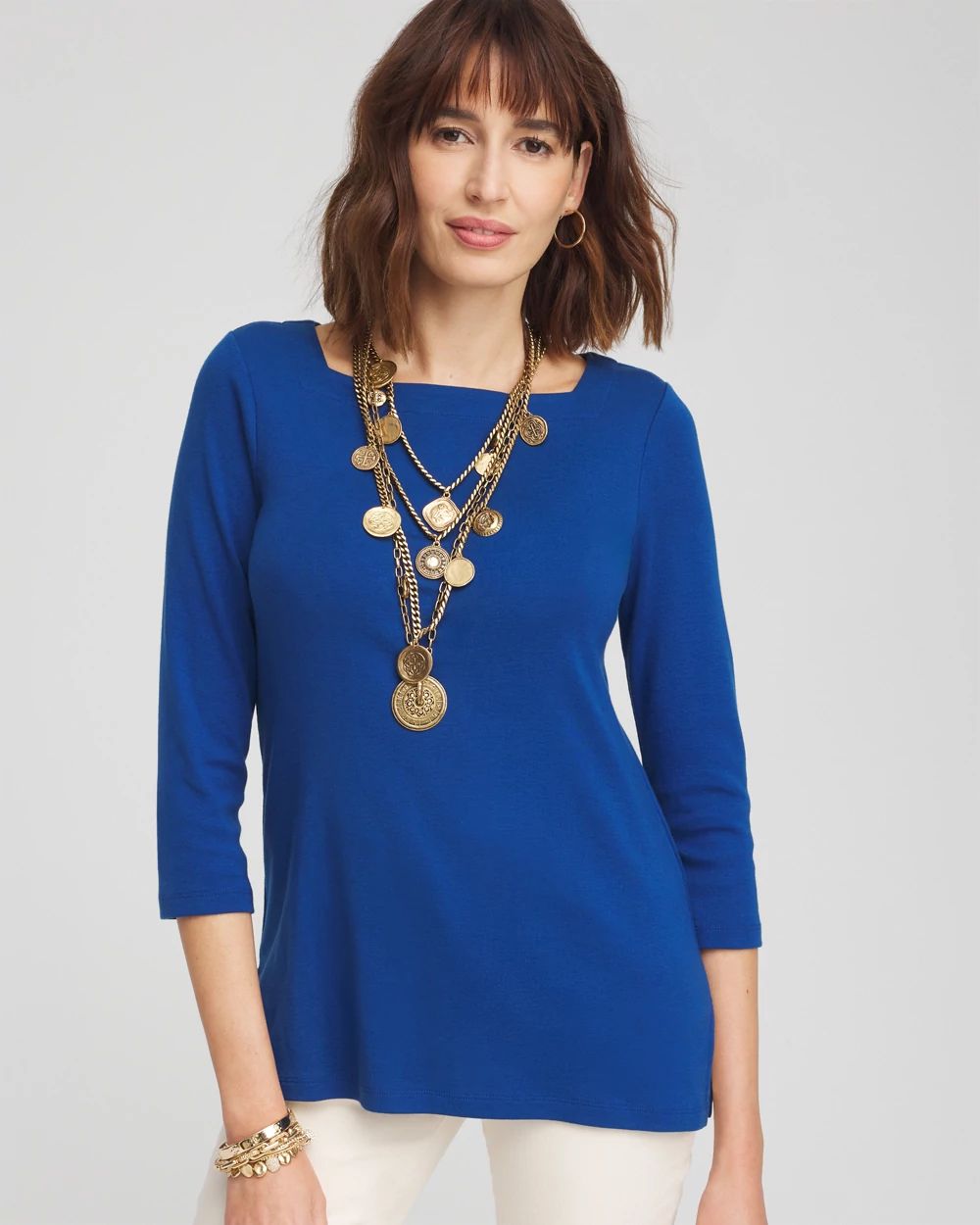 Pima Cotton Square-Neck Tunic