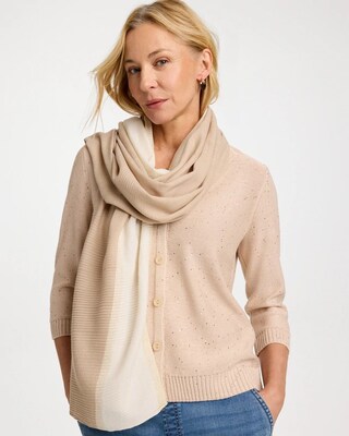 Ombre Pleated Oblong Scarf click to view larger image.