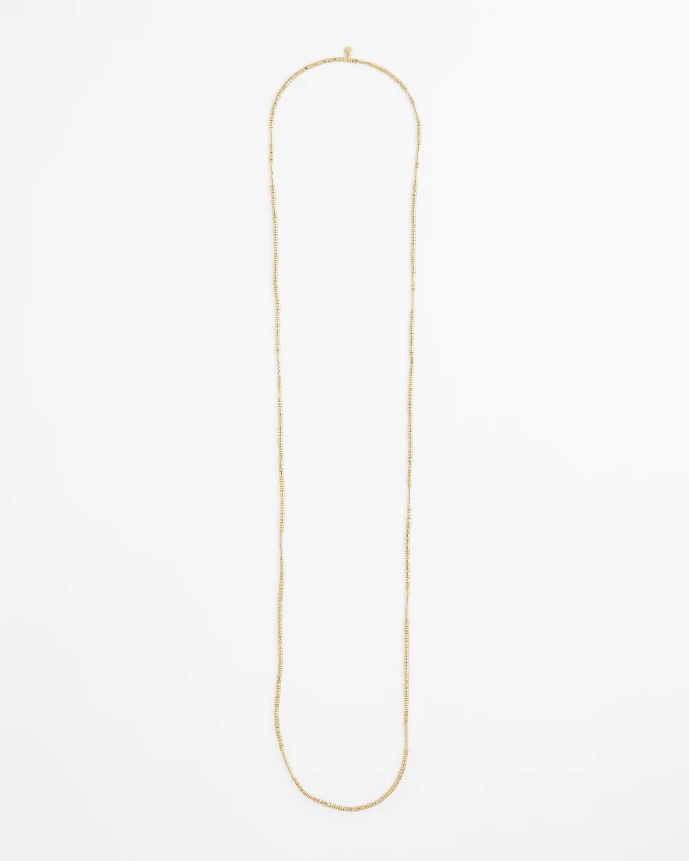 Long Goldtone Seed Bead Necklace