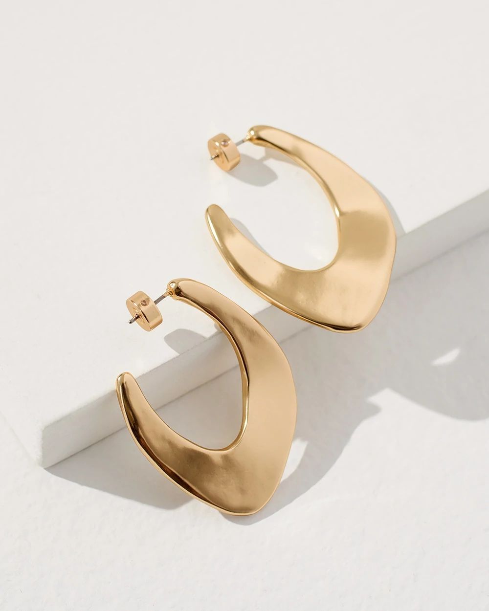 Gold Tone Front to Back Hoop Earrings