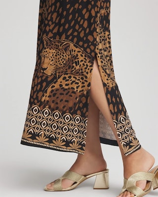 Cheetah-Print Boatneck Column Dress click to view larger image.