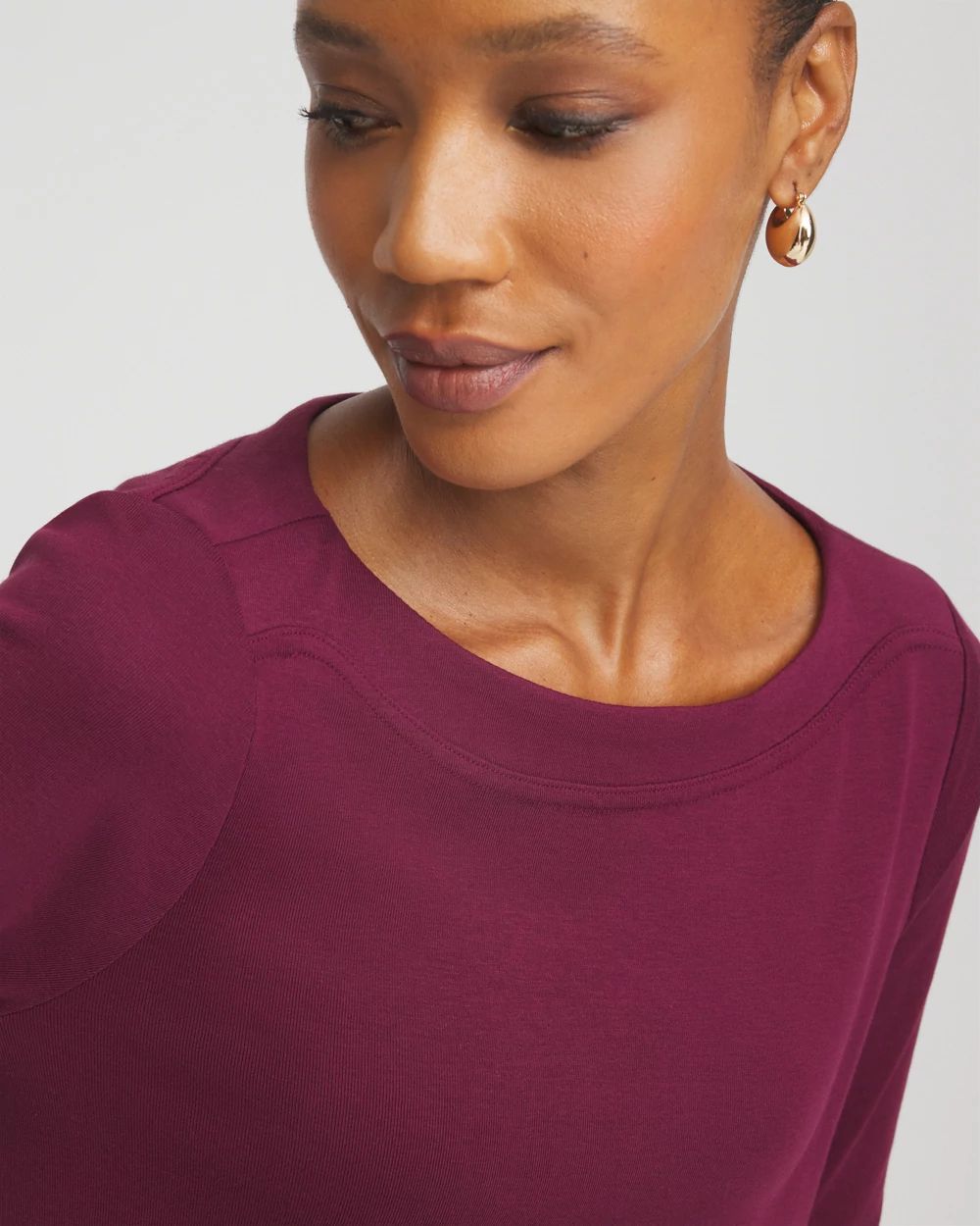 Stretch Cotton Boatneck Tunic click to view larger image.