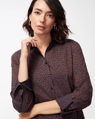 No Iron Stretch Animal Print Shirt