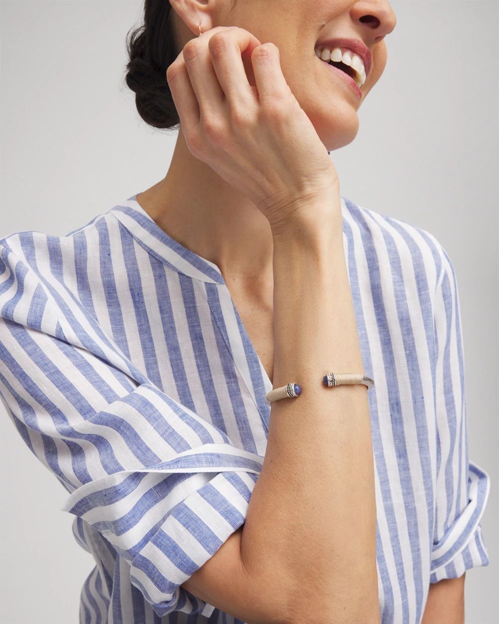 Blue Wrapped Cuff Bracelet