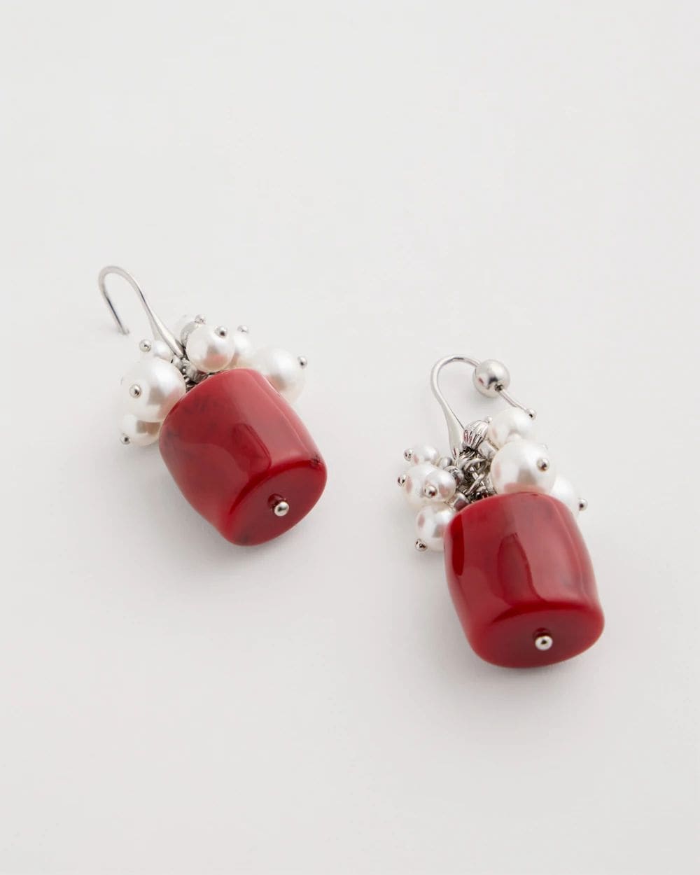 Red Resin Pearlescent Earrings