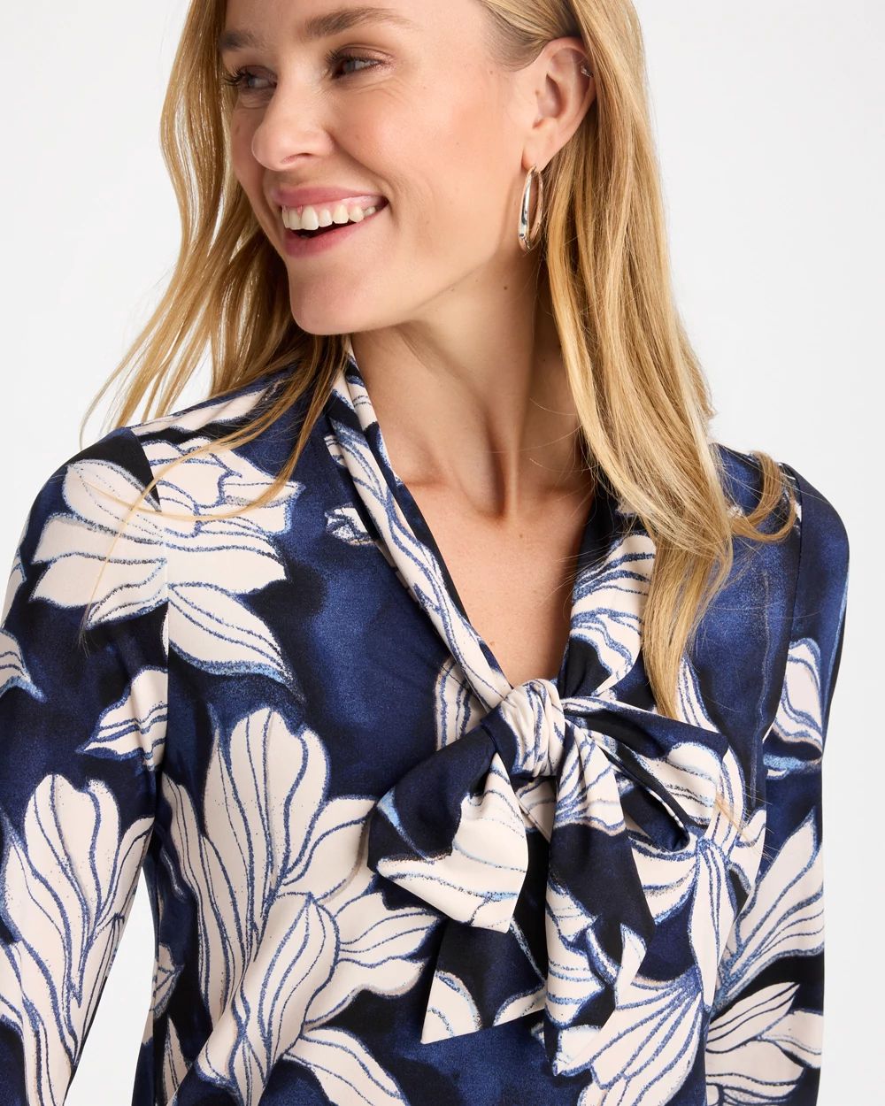 Floral Tie-Neck Tunic click to view larger image.