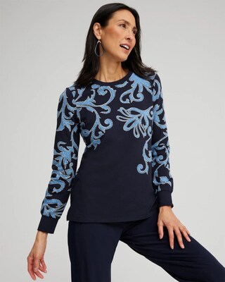 Zenergy® Scroll Print Pullover