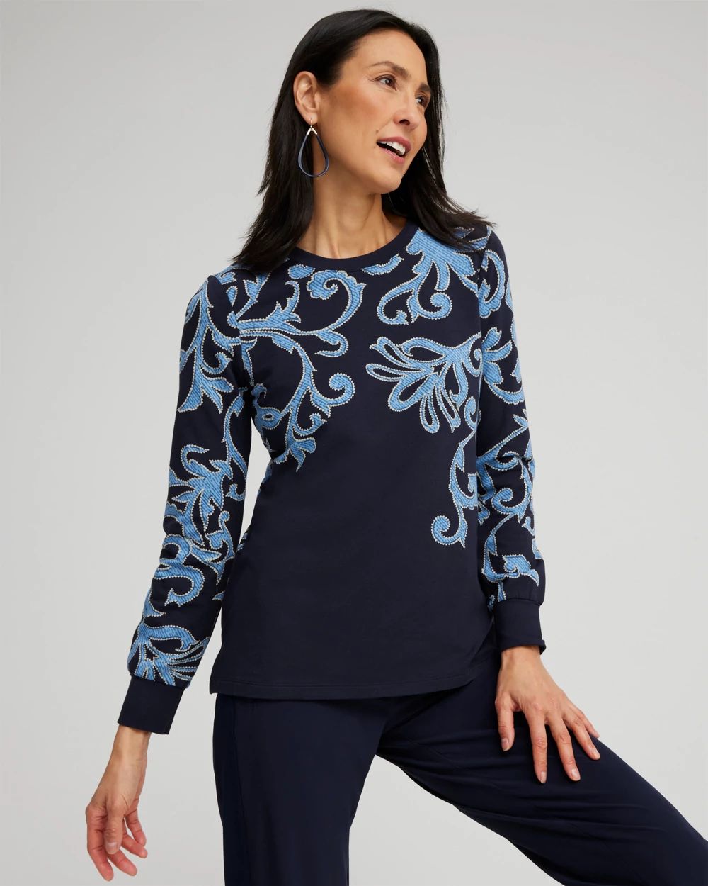 Zenergy® Scroll Print Pullover