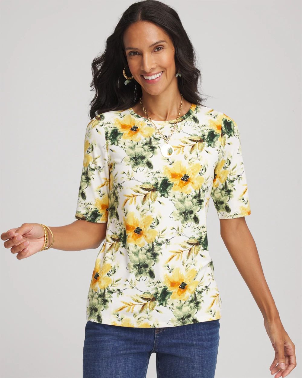 Touch of Cool™ Elbow-Sleeve Perfect Tee