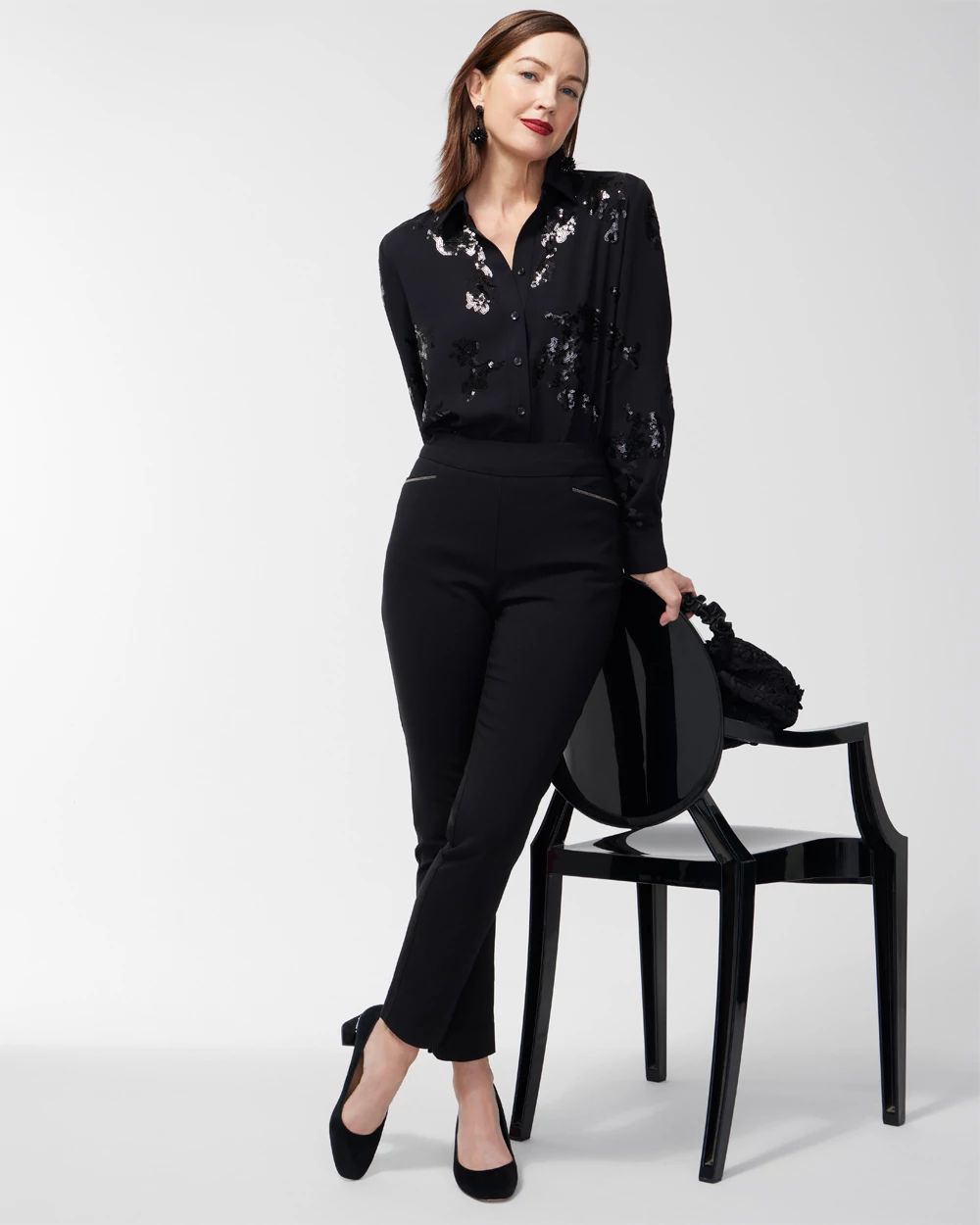 Brigitte Beaded Detail Ankle Pants