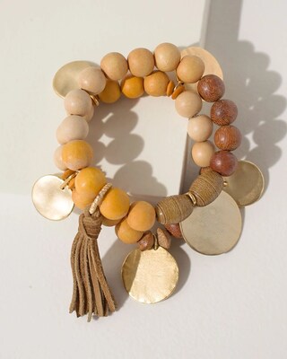 Wood Bead Stretch Bracelet