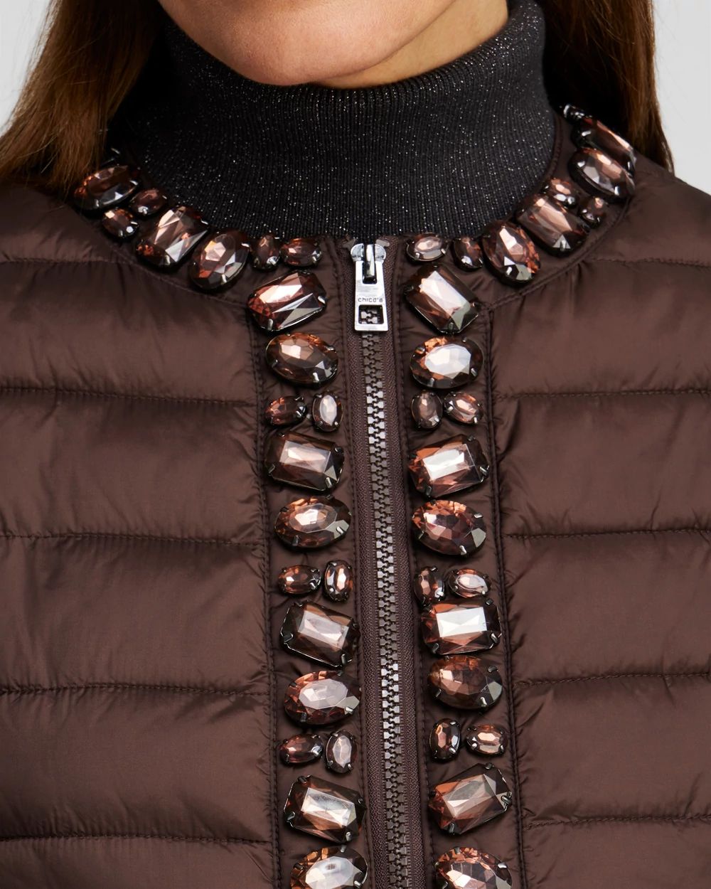 Embellished Puffer Vest click to view larger image.