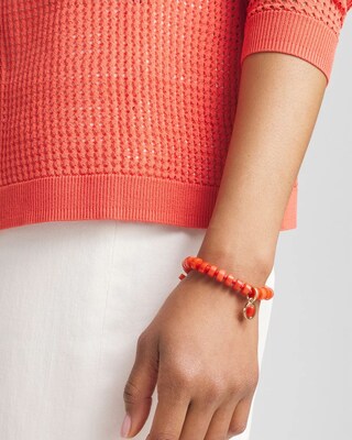 Orange Agate Drop Off Stretch Bracelet