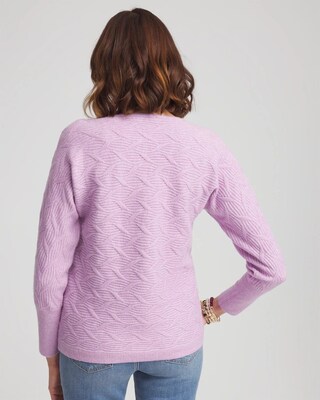 V-Neck Cable-knit Pullover Sweater click to view larger image.