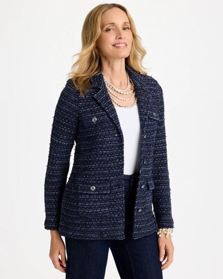Tweed Military Sweater Jacket