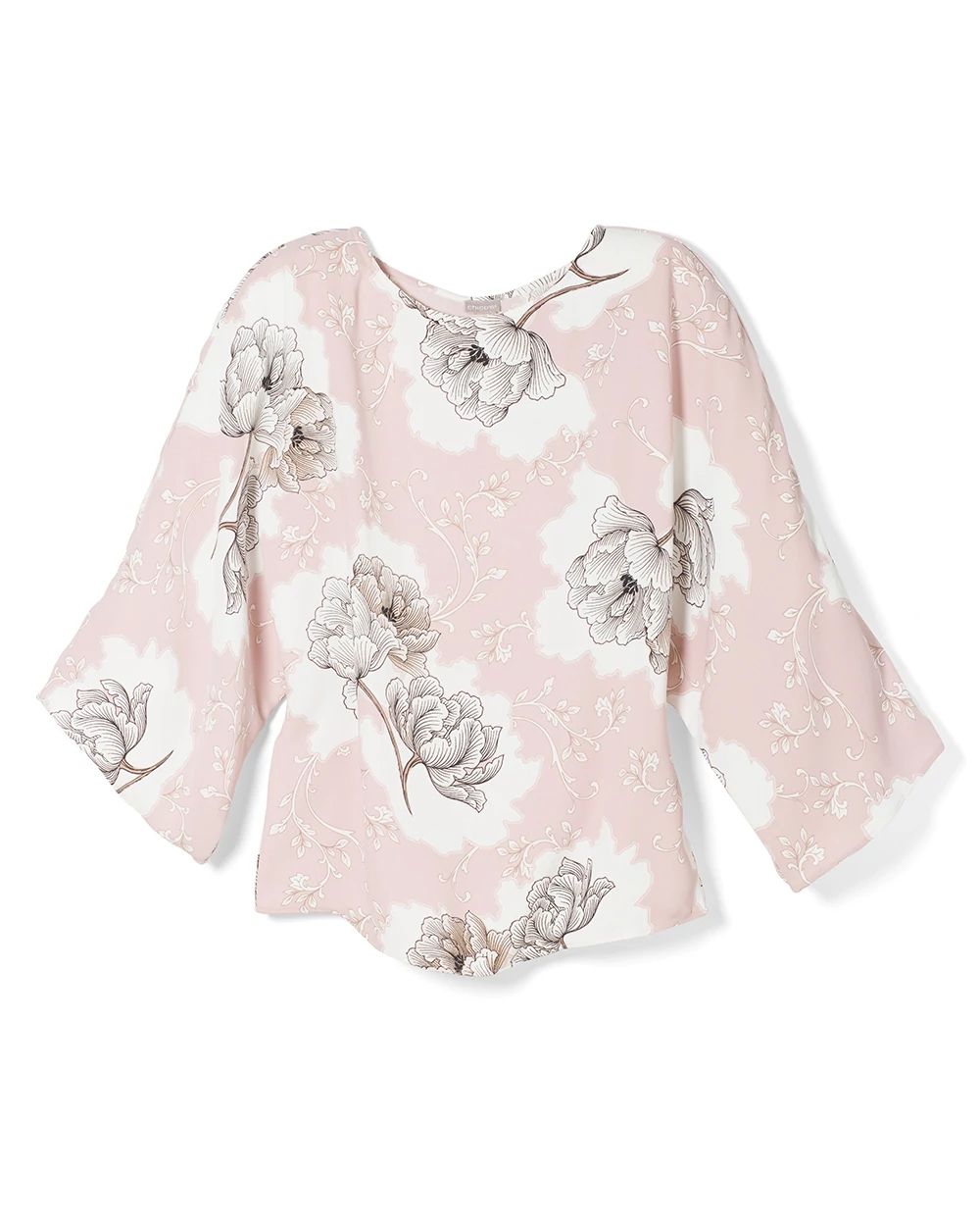 Pink Floral Bateau-Neck Top