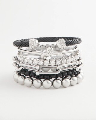 Black & Silver Flex Cuff Bracelet