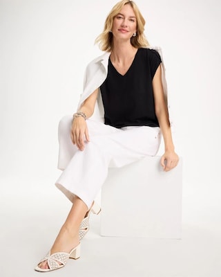 Cotton Slub Epaulette Tee click to view larger image.