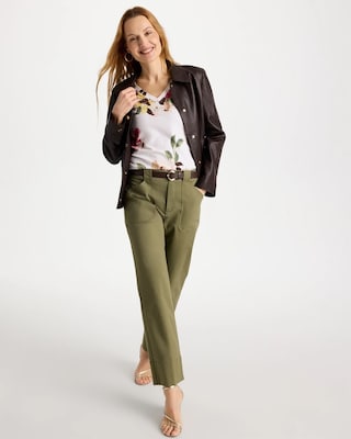 Printed Cotton Stretch 3/4 Sleeve Tee click to view larger image.