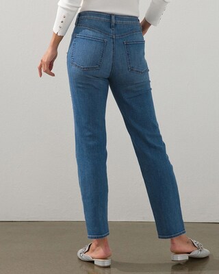 Faux Pearl High Rise Ankle Jeans