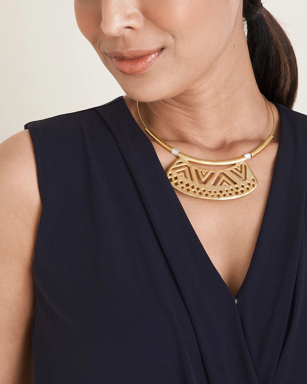 Goldtone Bib Necklace