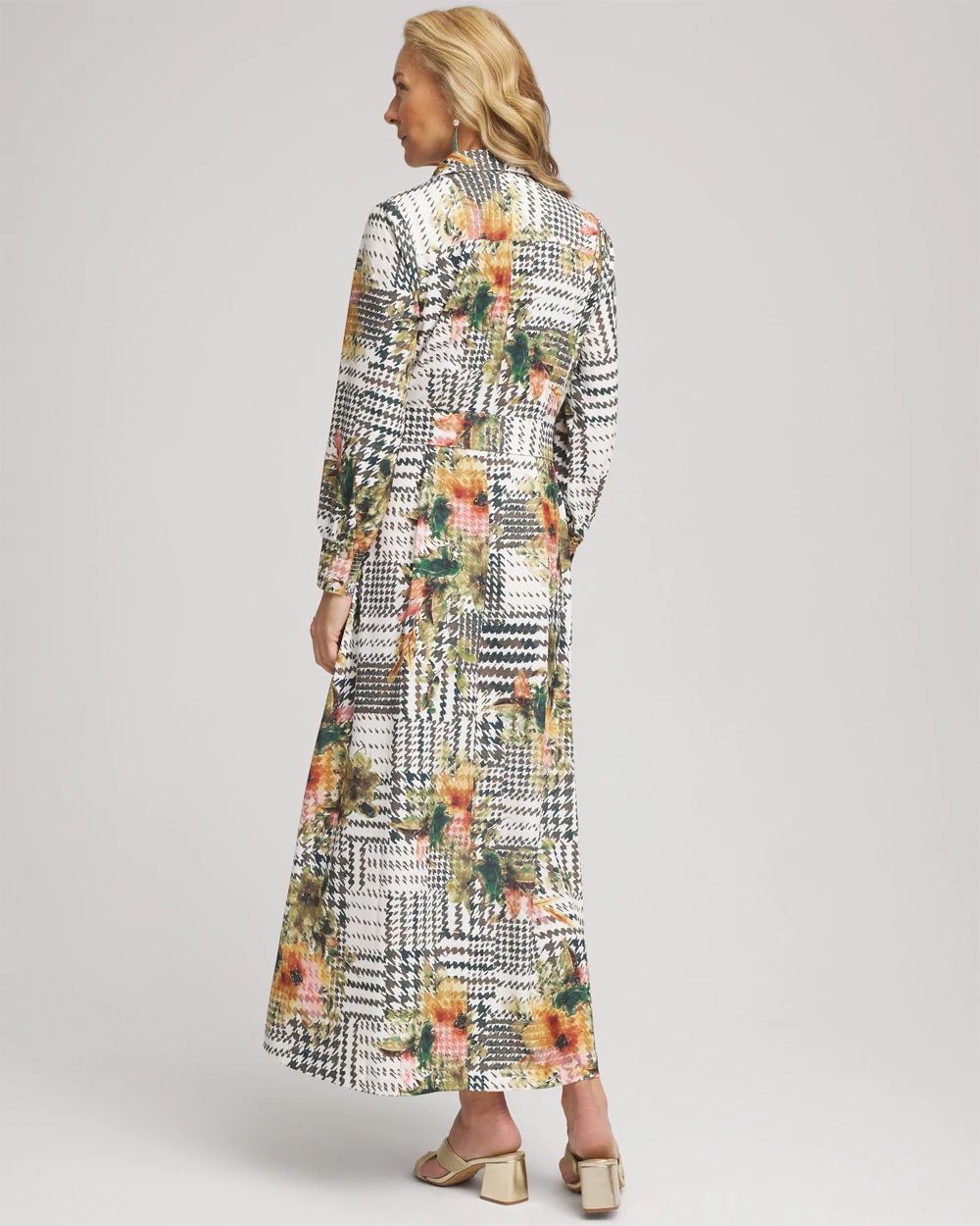 Artisinal Floral Print  Maxi Shirtdress