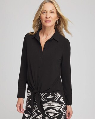 Travelers™ Knit Tie-Front Shirt