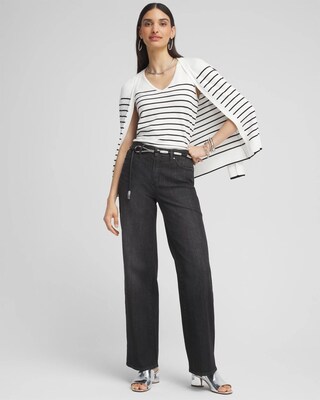 Stripe V-neck Sweater Tank