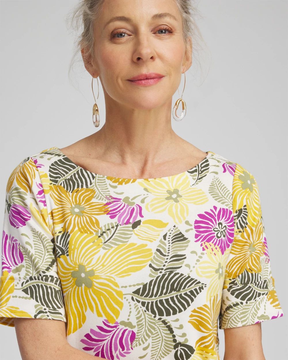 Floral Bateau Neck Tee