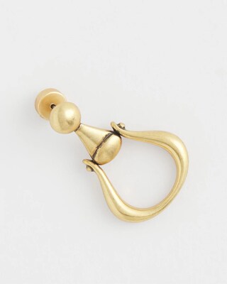 No Droop™ Gold Tone Horsebit Drop Earrings