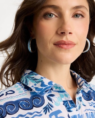 Sea Glass Inspired Hoop Earrings click to view larger image.