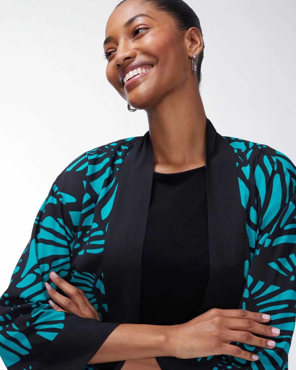 Travelers Wing Print Kimono