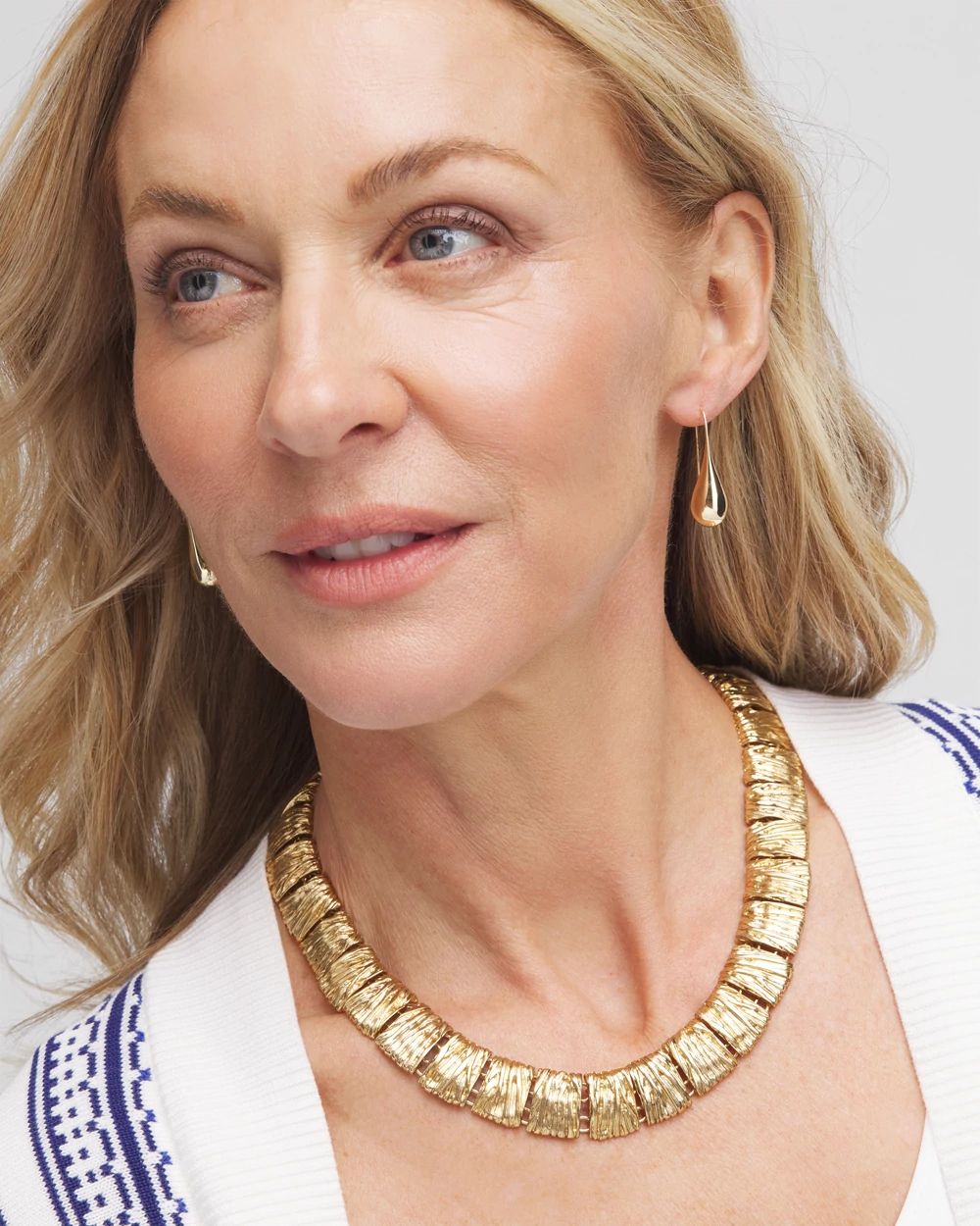 Gold-Tone Crinkle Collar Necklace