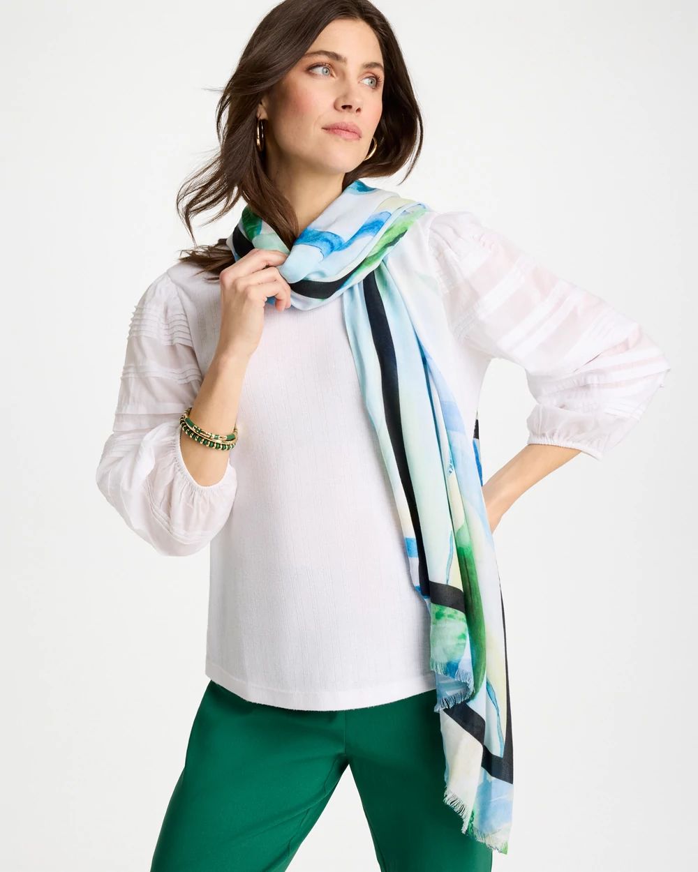 Blooming Brush Oblong Scarf