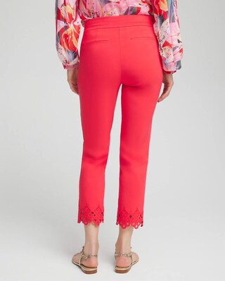 Brigitte Eyelet Hem Slim Cropped Pants click to view larger image.