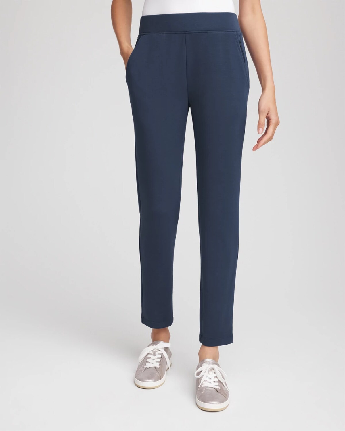 Chico's Scuba Tapered Ankle Pants In Blue