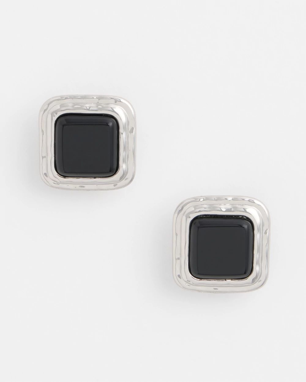 No Droop™ Onyx Square Clip-On Earrings