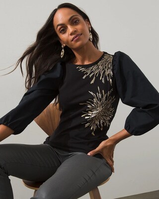 Sequin Fireworks Long Sleeve Top