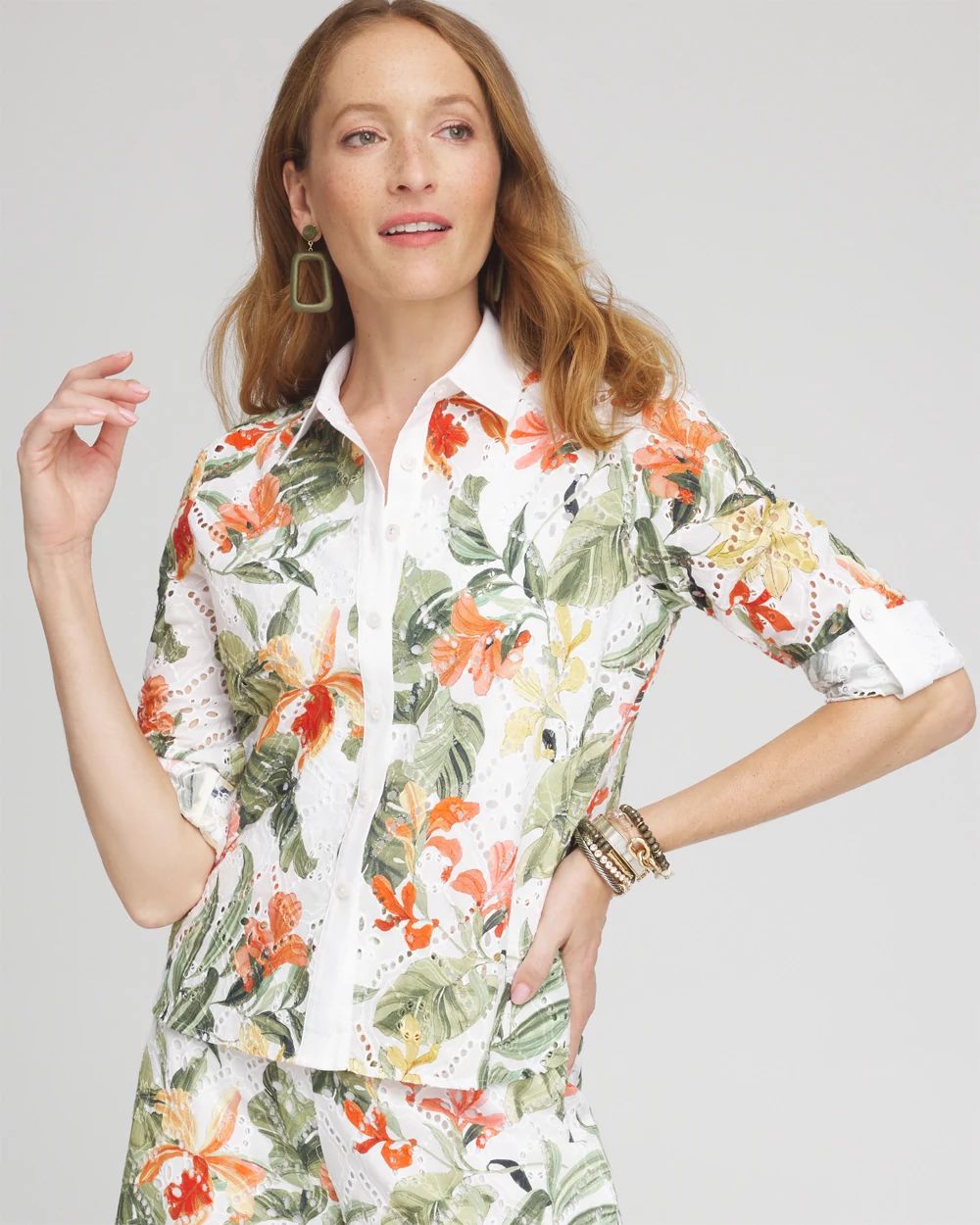 Floral Eyelet Shirt