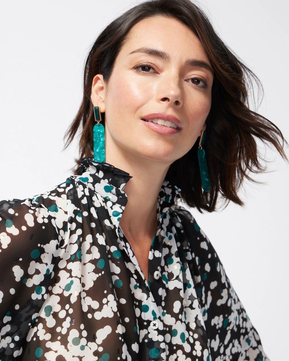 Teal Linear Post Earrings