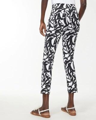 Brigitte Leaf Print Slim Ankle Pants