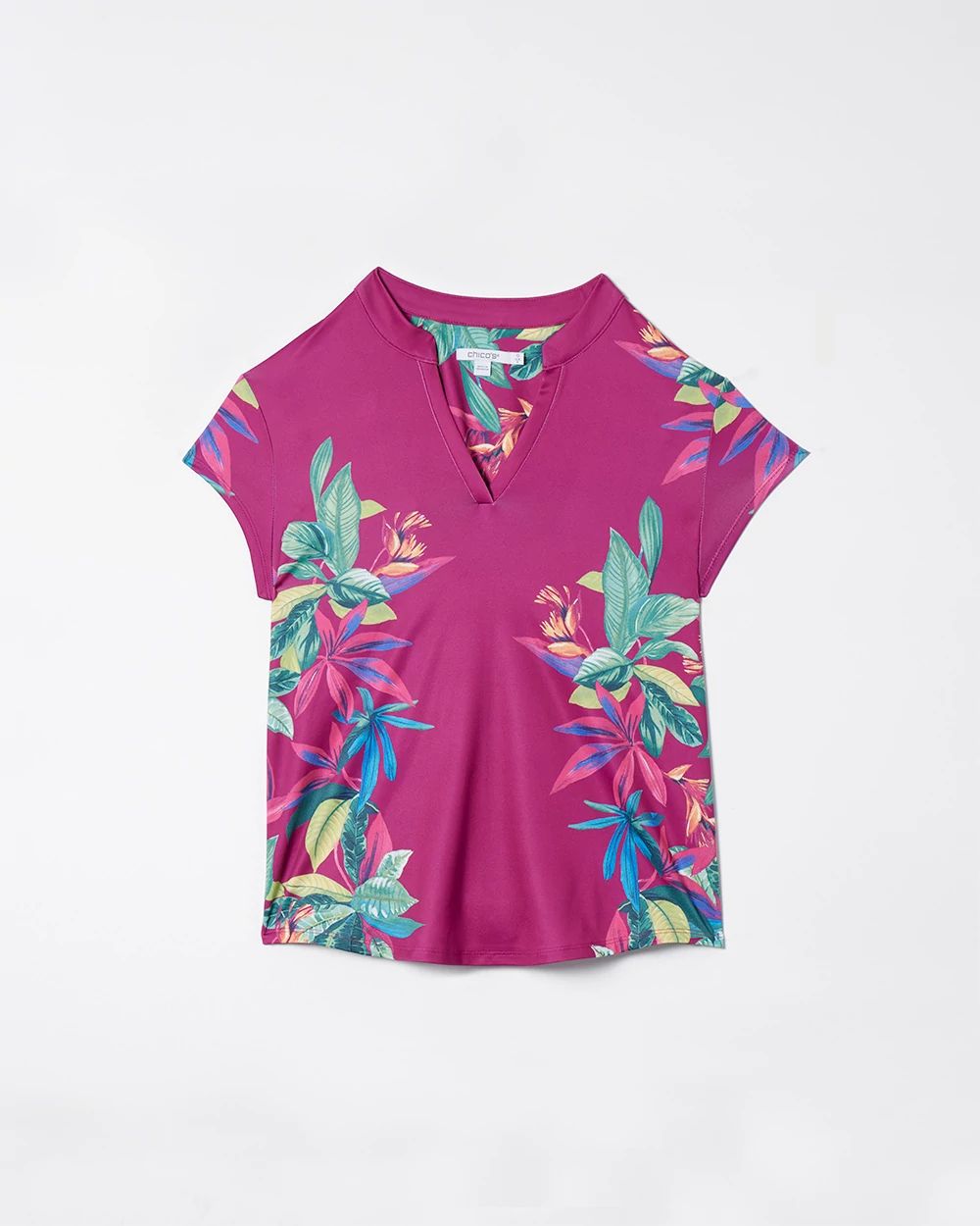 Zenergy UPF Floral Mock Neck Top