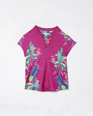 Zenergy UPF Floral Mock Neck Top