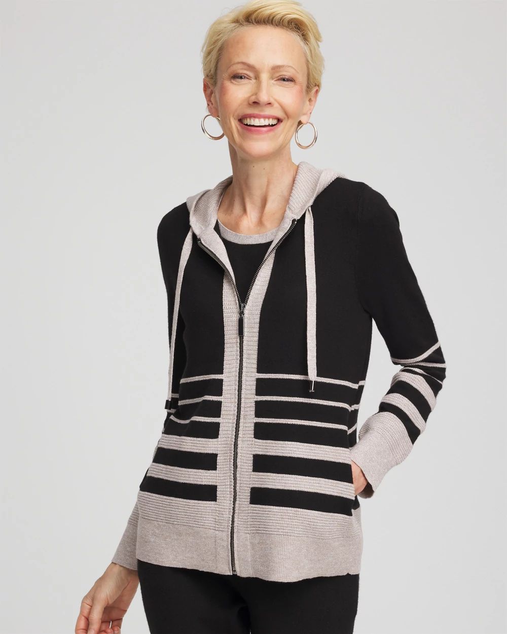 Zenergy® Luxe Metallic Striped Sweater